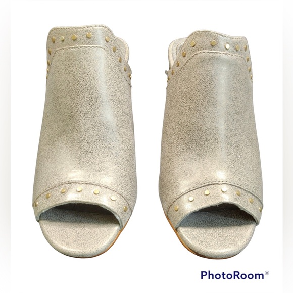 NEW LATIGO SERICA leather sandal grey 7 open toe block wooden heel - Picture 5 of 9